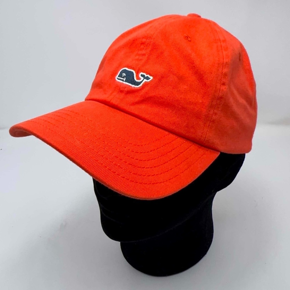 NEW Vineyard Vines Hat Cap Strap Back Dad Orange‎ Blue Whale Preppy Baseball